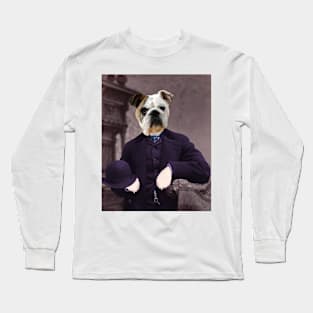 Bull Dog in a Bowler Long Sleeve T-Shirt